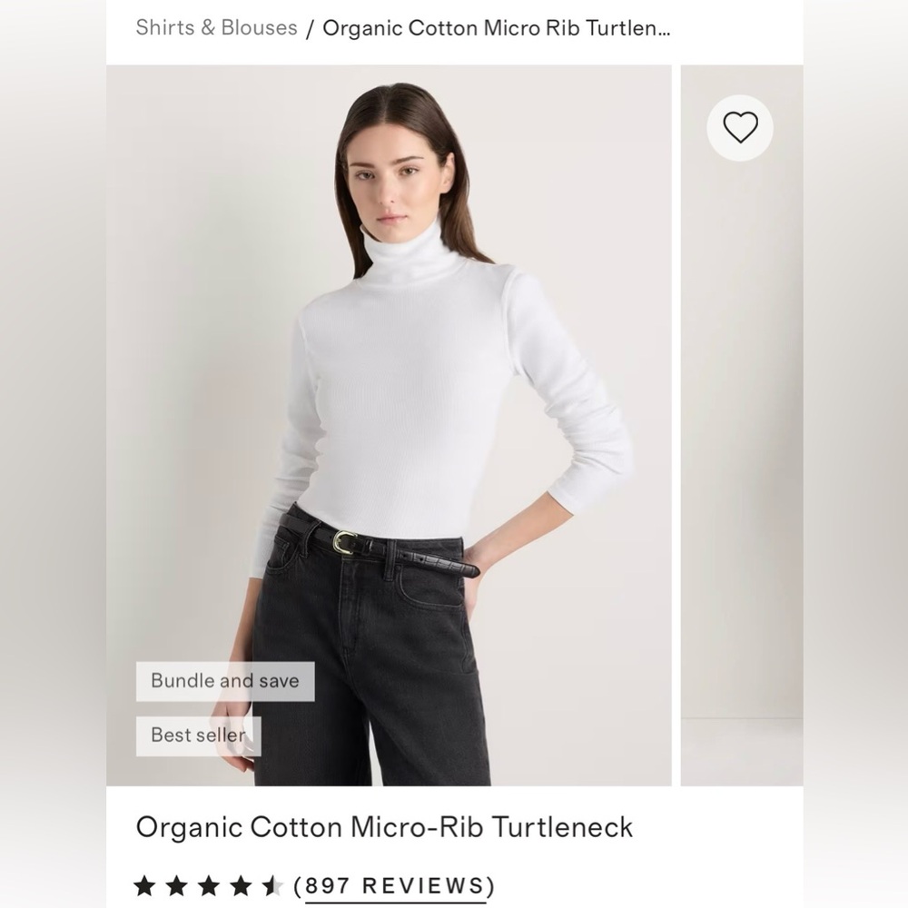 Organic Cotton Micro-Rib Turtleneck